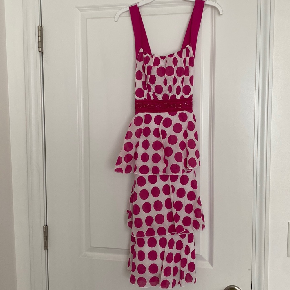 Pink polka dotted dress!